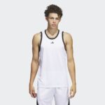 adidas Legends Basketball 3 Stripes Tank Top White IC2460 21 model