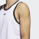 adidas Legends Basketball 3 Stripes Tank Top White IC2460 41 detail