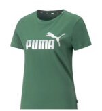 puma gynaikeia kontomaniki mplouza ss22 ess metallic logo tee 848303