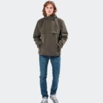 basehit men s pullover jacket with hood khaki 2