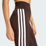 Optime Essentials 3 Stripes 7 8 Leggings Brown KC2947 41 detail