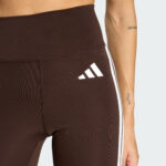 Optime Essentials 3 Stripes 7 8 Leggings Brown KC2947 42 detail hover