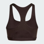 Optime Essentials Workout 3 Stripes Medium Support Bra Brown KS6077 02 laydown