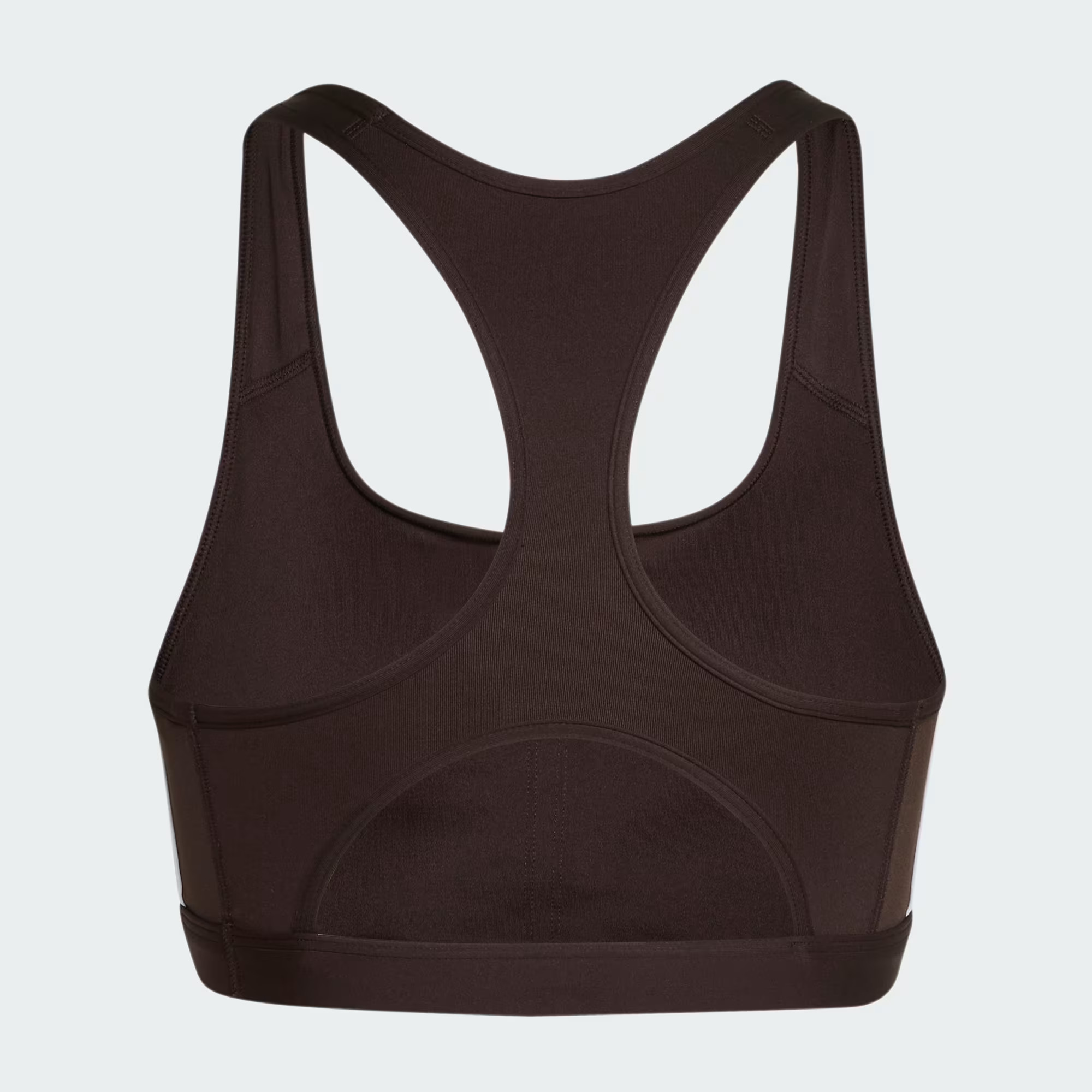 Optime Essentials Workout 3 Stripes Medium Support Bra Brown KS6077 02 laydown