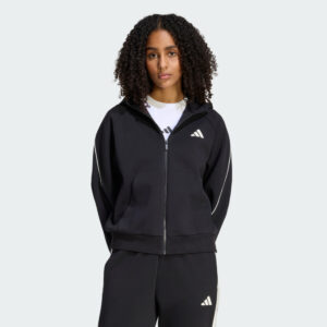 adidas sportswear w stadium small logo full zip hoodie